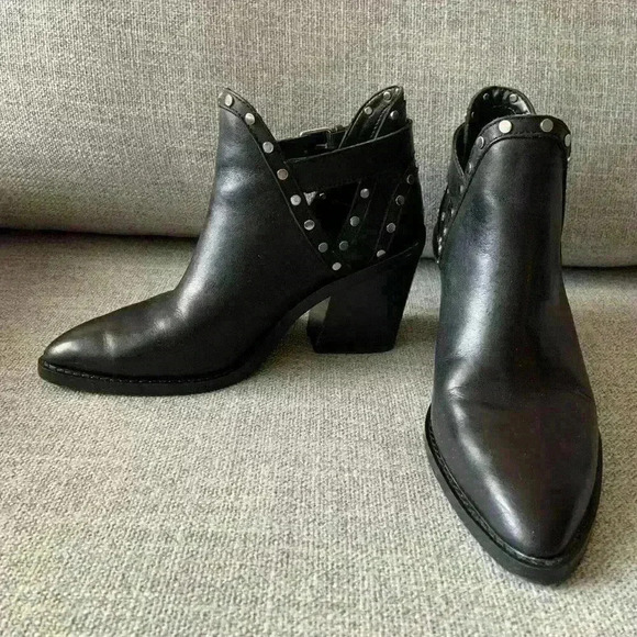 Aldo  | Eraodia black leather studded ankle boots - Picture 2 of 6